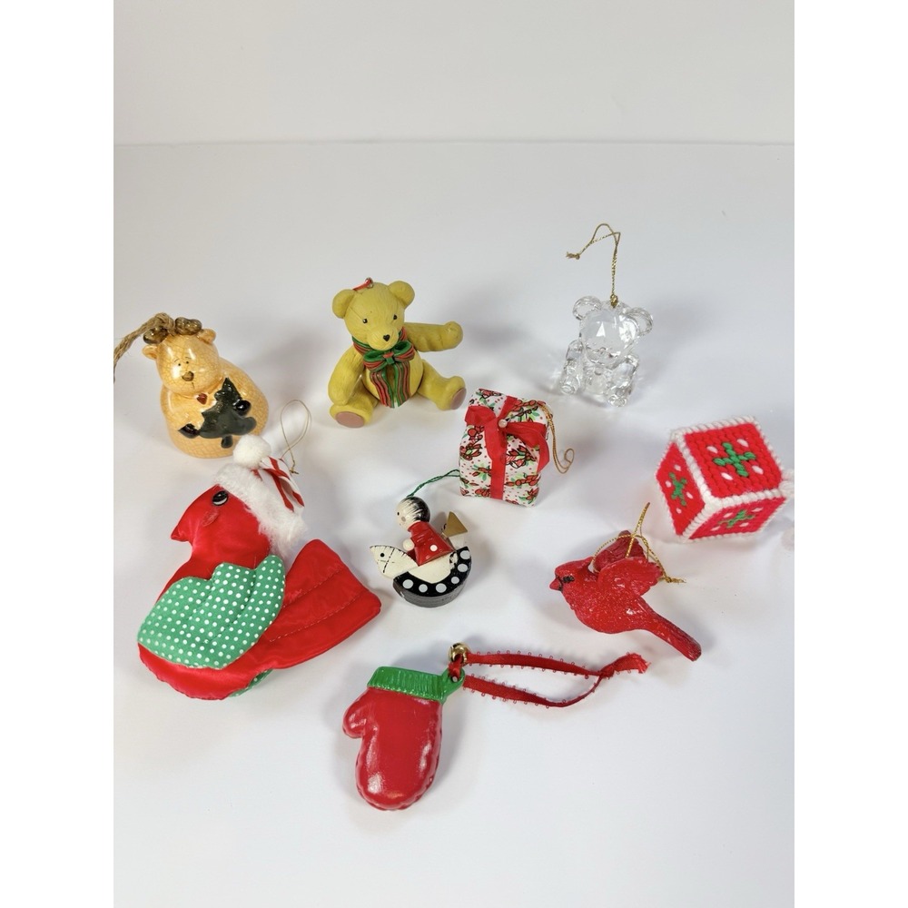 Vintage Christmas Ornaments Grandmacore | Cottagecore | Nostalgic Lot Of 9